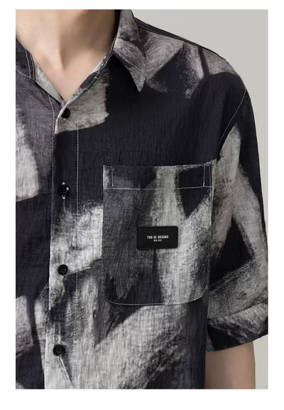Zhou Tie-Dye Pattern Print Shirt-korean-fashion-Shirt-Zhou's Closet-OH Garments
