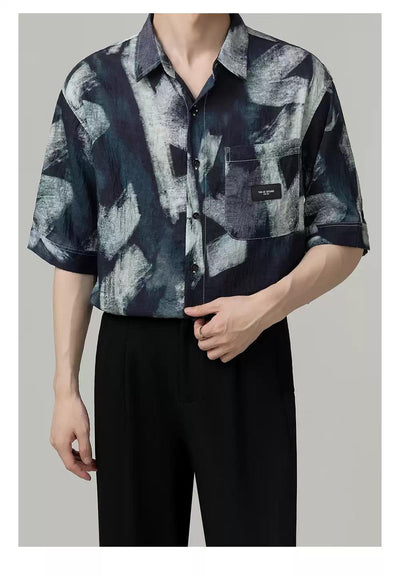 Zhou Tie-Dye Pattern Print Shirt-korean-fashion-Shirt-Zhou's Closet-OH Garments