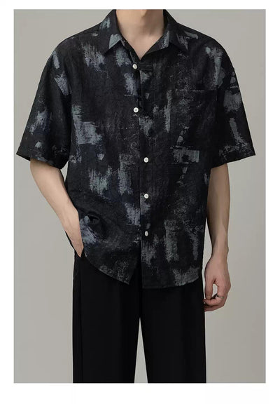 Zhou Tie-Dye Pattern Print Shirt-korean-fashion-Shirt-Zhou's Closet-OH Garments
