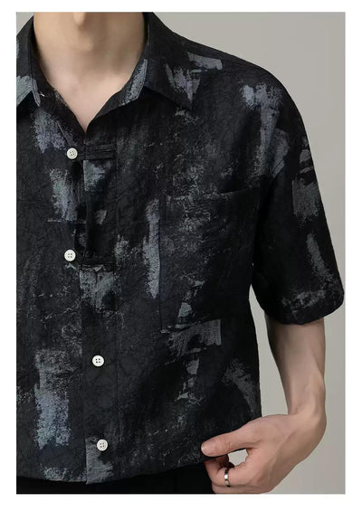 Zhou Tie-Dye Pattern Print Shirt-korean-fashion-Shirt-Zhou's Closet-OH Garments
