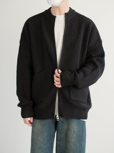 Zhou Two-Pocket Knit Cardigan-korean-fashion-Cardigan-Zhou's Closet-OH Garments