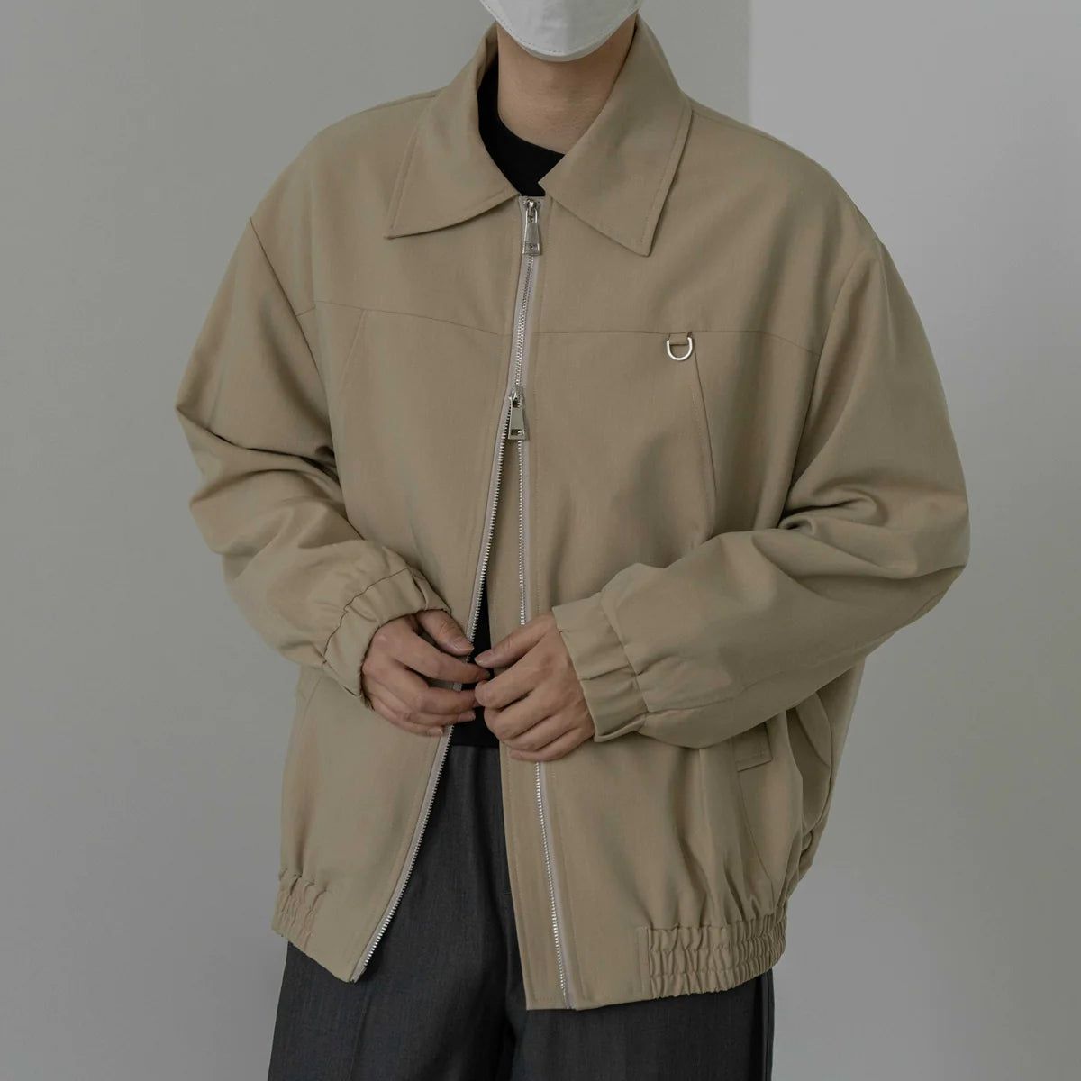 Zhou Two Zip Collared Jacket-korean-fashion-Jacket-Zhou's Closet-OH Garments