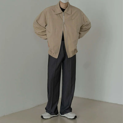 Zhou Two Zip Collared Jacket-korean-fashion-Jacket-Zhou's Closet-OH Garments