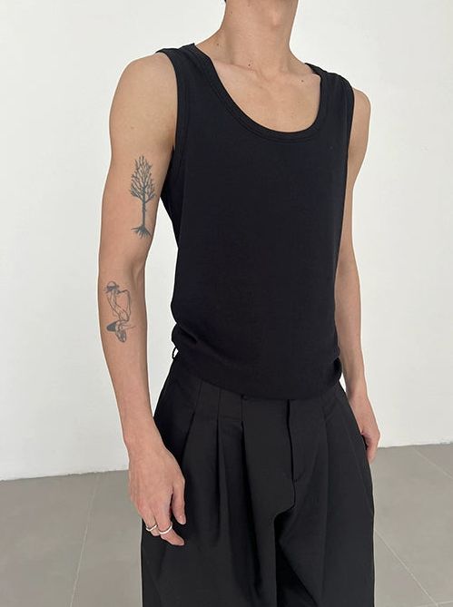 Zhou U Neck Versatile Tank Top-korean-fashion-Tank Top-Zhou's Closet-OH Garments