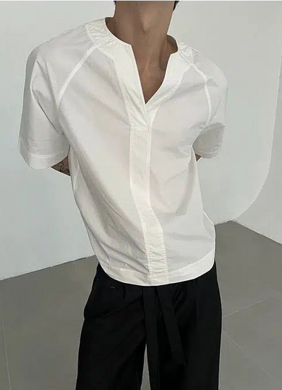 Zhou V Neck Chic Shirt-korean-fashion-Shirt-Zhou's Closet-OH Garments