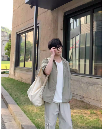 Zhou Versatile Buttoned S/S Shirt-korean-fashion-Shirt-Zhou's Closet-OH Garments