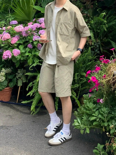 Zhou Versatile Buttoned S/S Shirt-korean-fashion-Shirt-Zhou's Closet-OH Garments