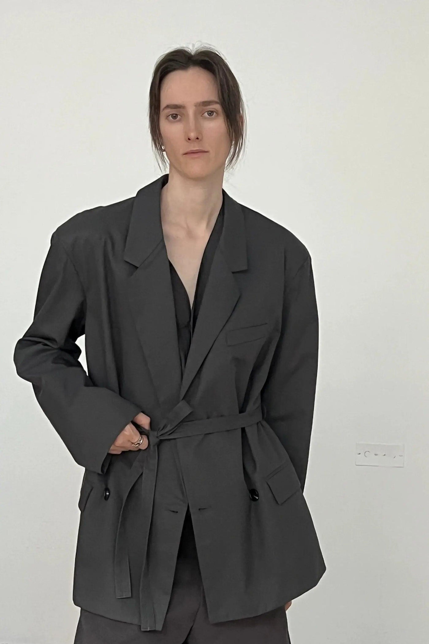 Zhou Versatile Waist Strap Blazer-korean-fashion-Blazer-Zhou's Closet-OH Garments
