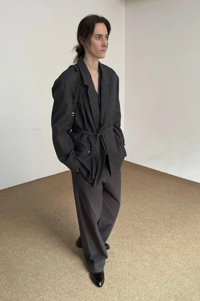 Zhou Versatile Waist Strap Blazer-korean-fashion-Blazer-Zhou's Closet-OH Garments