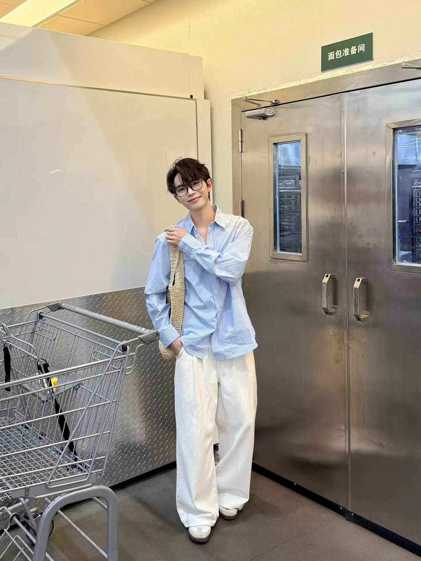 Zhou Vertical Striped Pocket Shirt-korean-fashion-Shirt-Zhou's Closet-OH Garments