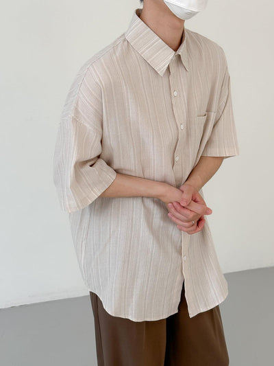 Zhou Vintage Front Pocket Stripes Buttoned Shirt-korean-fashion-Shirt-Zhou's Closet-OH Garments