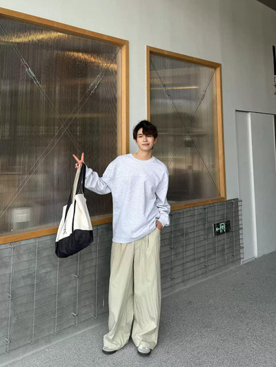 Zhou Waffle Textured L/S T-Shirt-korean-fashion-T-Shirt-Zhou's Closet-OH Garments