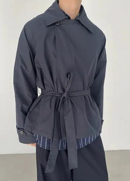 Zhou Waist Belt Buttoned Jacket-korean-fashion-Jacket-Zhou's Closet-OH Garments