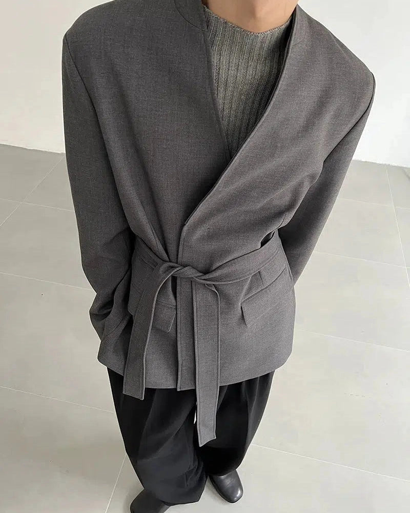 Zhou Waist Belt Wrapped Blazer-korean-fashion-Blazer-Zhou's Closet-OH Garments