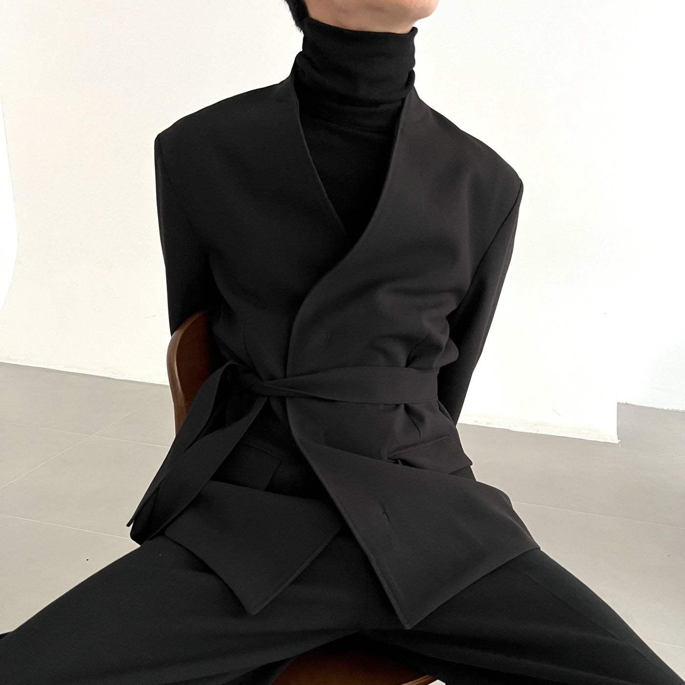 Zhou Waist Belt Wrapped Blazer-korean-fashion-Blazer-Zhou's Closet-OH Garments