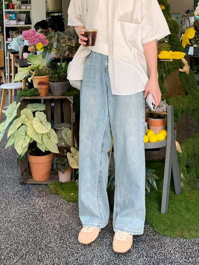 Zhou Washed Bootcut Straight Jeans-korean-fashion-Jeans-Zhou's Closet-OH Garments
