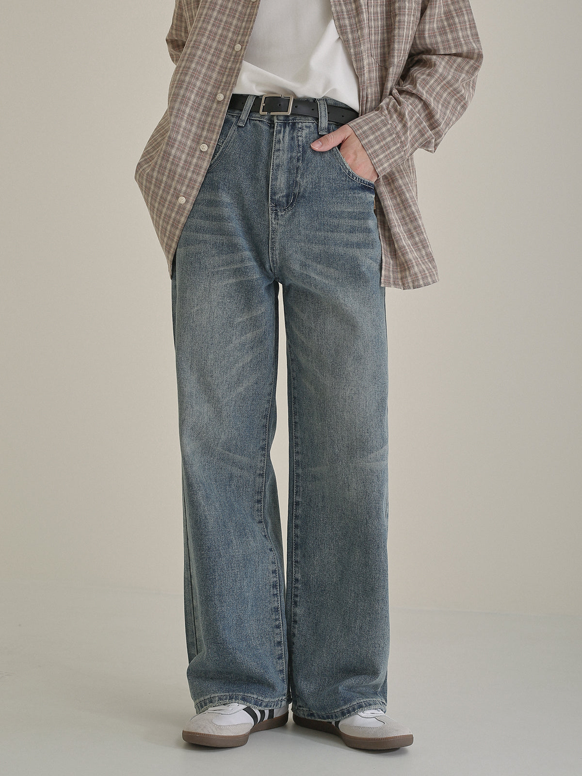 Zhou Washed Comfty Bootcut Jeans-korean-fashion-Jeans-Zhou's Closet-OH Garments