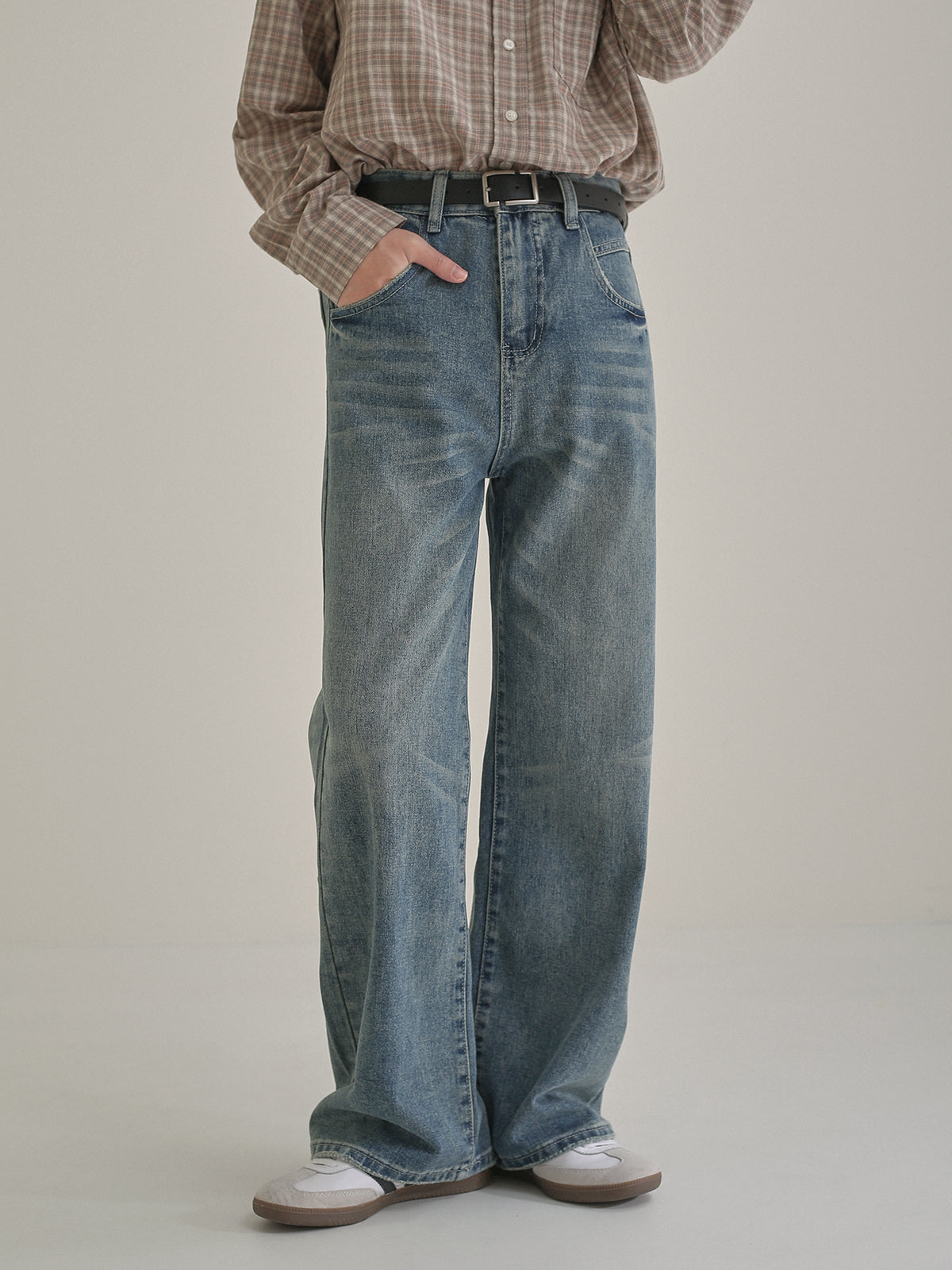 Zhou Washed Comfty Bootcut Jeans-korean-fashion-Jeans-Zhou's Closet-OH Garments