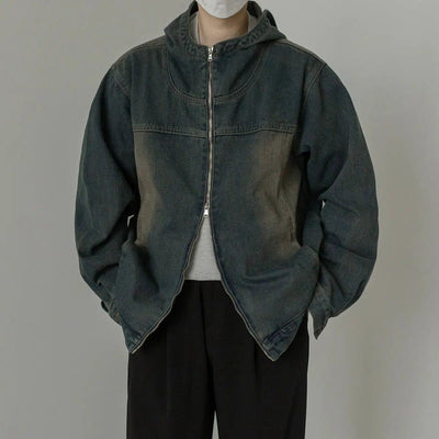 Zhou Washed Hooded Denim Jacket-korean-fashion-Jacket-Zhou's Closet-OH Garments