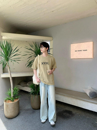 Zhou Washed Loose Printed T-Shirt-korean-fashion-T-Shirt-Zhou's Closet-OH Garments
