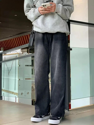 Zhou Washed Straight Cut Jeans-korean-fashion-Jeans-Zhou's Closet-OH Garments