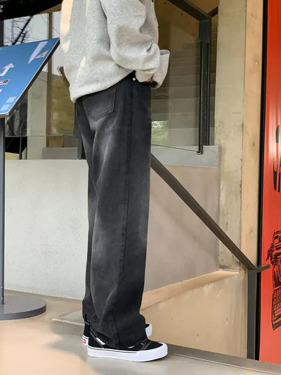 Zhou Washed Straight Cut Jeans-korean-fashion-Jeans-Zhou's Closet-OH Garments