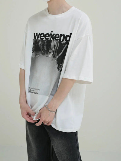 Zhou Weekend Graphic T-Shirt-korean-fashion-T-Shirt-Zhou's Closet-OH Garments