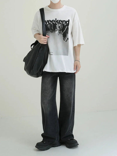 Zhou Weekend Graphic T-Shirt-korean-fashion-T-Shirt-Zhou's Closet-OH Garments