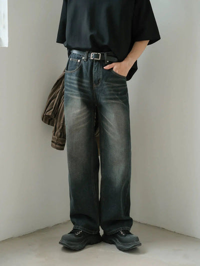 Zhou Whiskered Fade Straight Jeans-korean-fashion-Jeans-Zhou's Closet-OH Garments