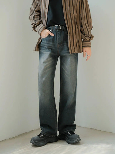 Zhou Whiskered Fade Straight Jeans-korean-fashion-Jeans-Zhou's Closet-OH Garments