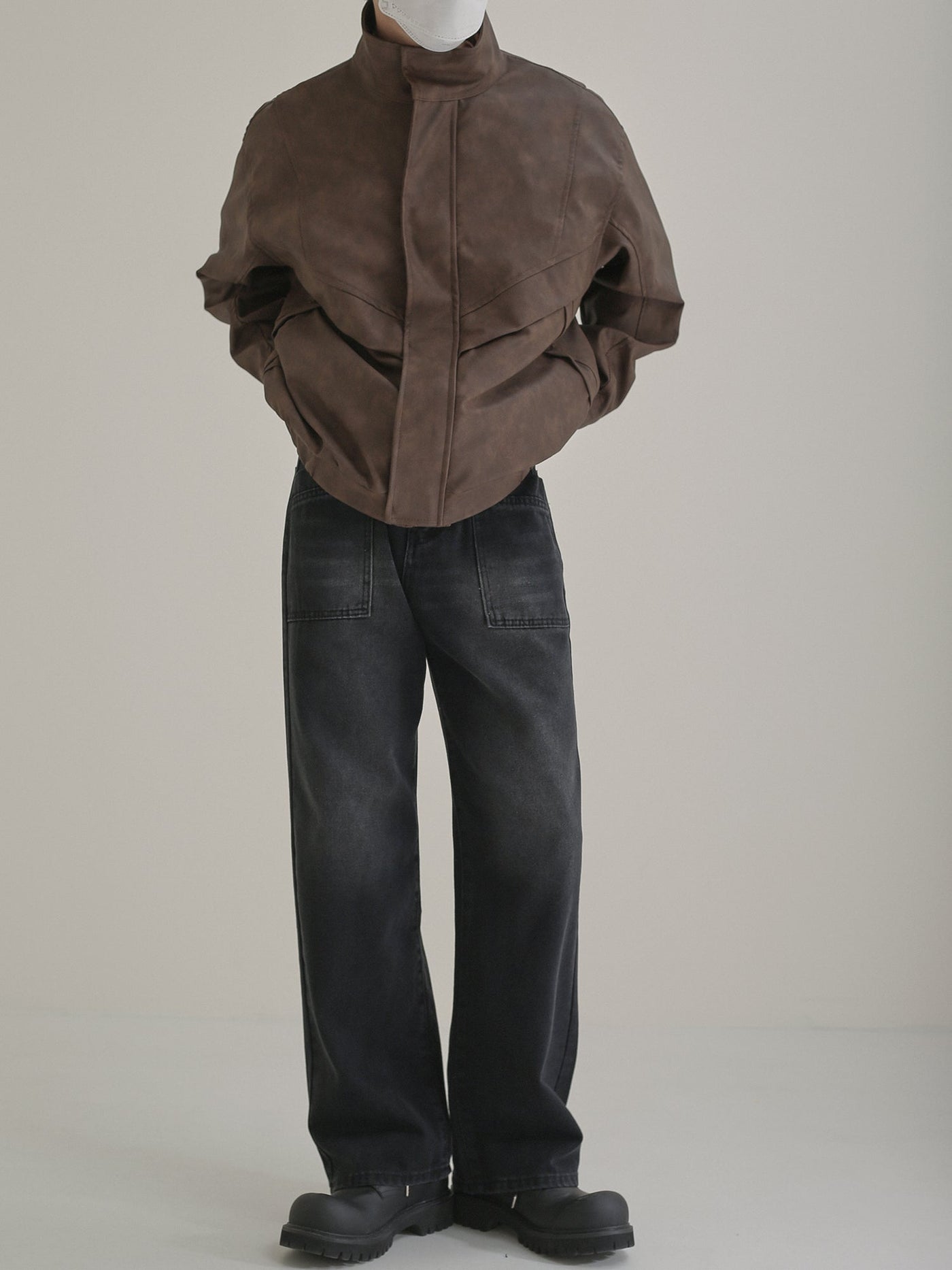 Zhou Wide Front Pocket Jeans-korean-fashion-Jeans-Zhou's Closet-OH Garments