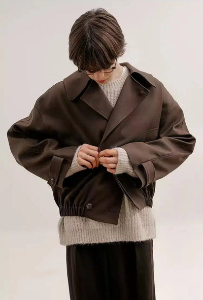 Zhou Wide Lapel Loose Jacket-korean-fashion-Jacket-Zhou's Closet-OH Garments