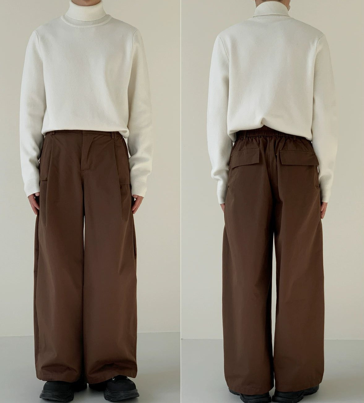 Zhou Wide Leg Gartered Pants-korean-fashion-Pants-Zhou's Closet-OH Garments