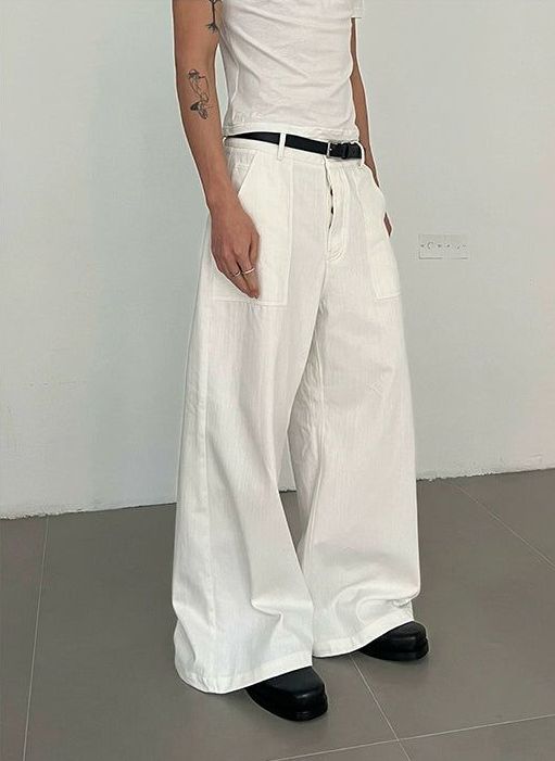 Zhou Wide Side Pocket Pants-korean-fashion-Pants-Zhou's Closet-OH Garments