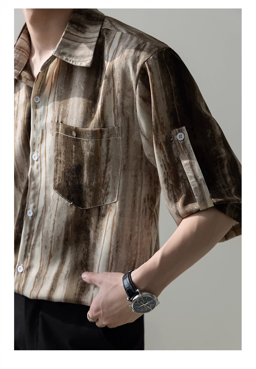 Zhou Wood Style Buttoned Shirt-korean-fashion-Shirt-Zhou's Closet-OH Garments