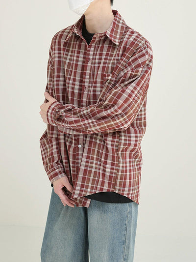 Zhou Workwear Buttoned Plaid Shirt-korean-fashion-Shirt-Zhou's Closet-OH Garments