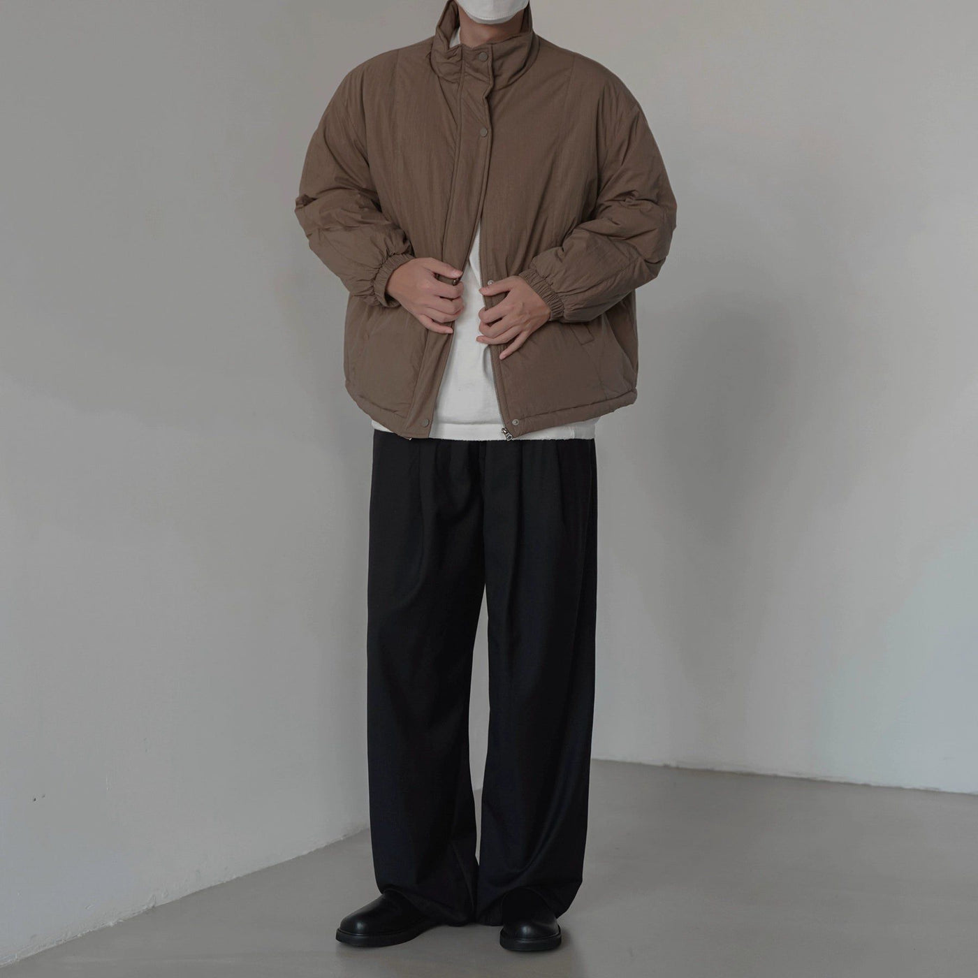 Zhou Zipped and Buttoned Workwear Jacket-korean-fashion-Jacket-Zhou's Closet-OH Garments