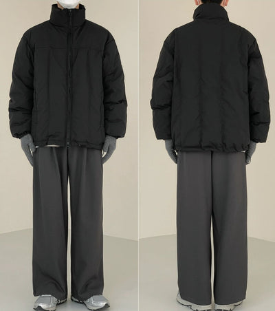 Zhou Zipped and Lined Down Jacket-korean-fashion-Jacket-Zhou's Closet-OH Garments
