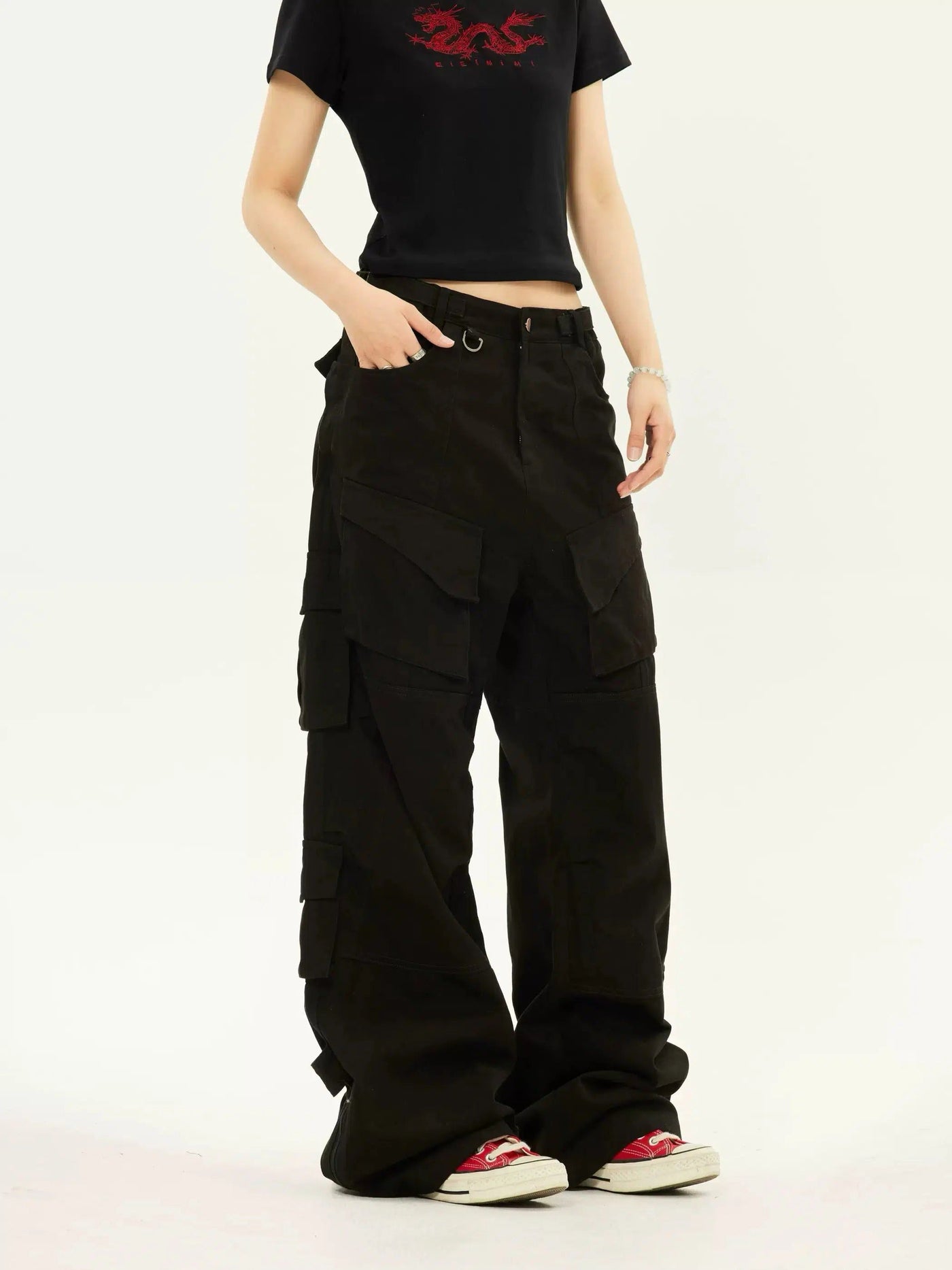 ZZ Functional Buckled Strap Cargo Pants-korean-fashion-Pants-ZZ's Closet-OH Garments