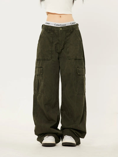 ZZ Oversized Multi-Pocket Loose Cargo Pants-korean-fashion-Pants-ZZ's Closet-OH Garments