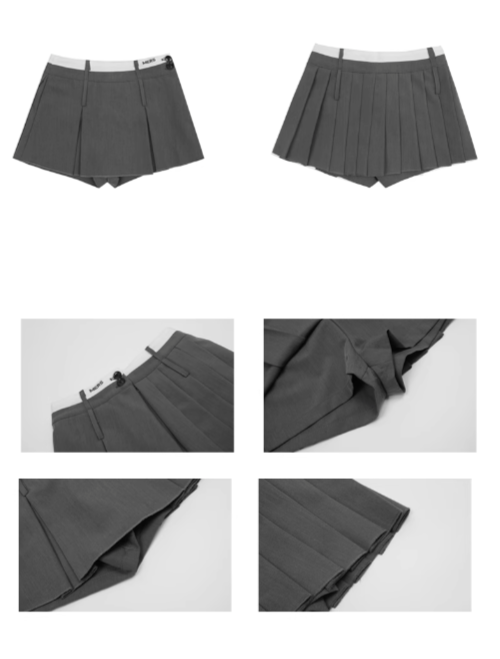 ZZ Two-Piece Pleated Shorts Skirt-korean-fashion-Skirt-ZZ's Closet-OH Garments