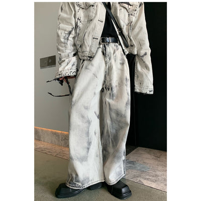 Cui Acid Washed Jacket & Jeans Denim Set-korean-fashion-Clothing Set-Cui's Closet-OH Garments