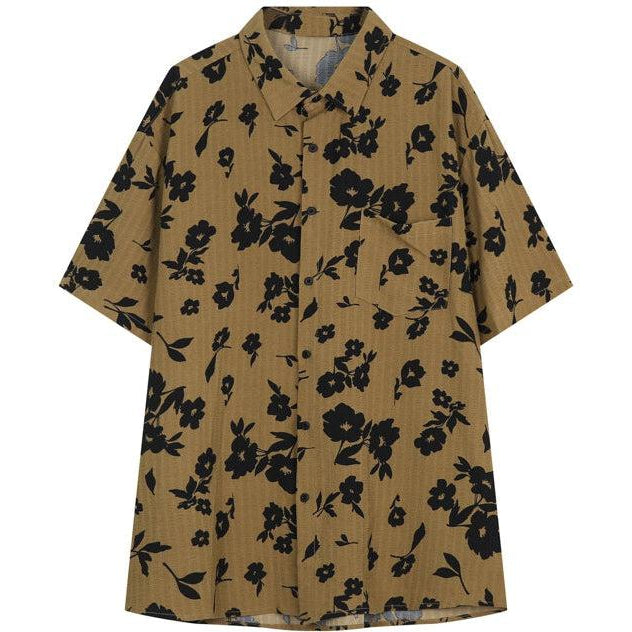 Cui Black Poppies Print Shirt-korean-fashion-Shirt-Cui's Closet-OH Garments