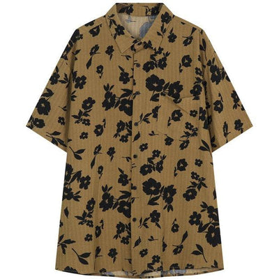 Cui Black Poppies Print Shirt-korean-fashion-Shirt-Cui's Closet-OH Garments