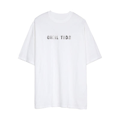 Cui Chill Tids Shiny Text T-Shirt-korean-fashion-T-Shirt-Cui's Closet-OH Garments