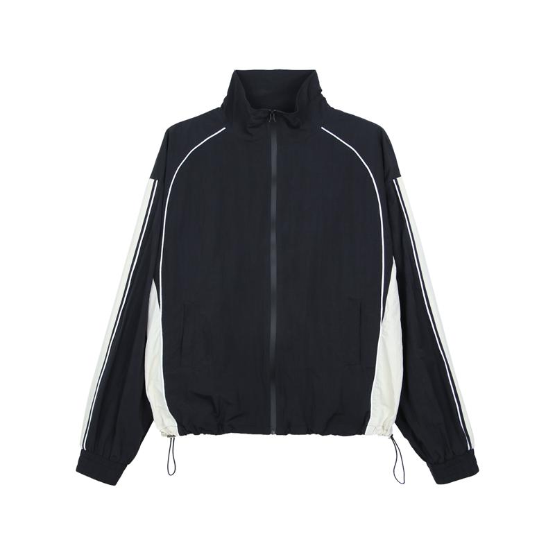 Cui Closed Neck Zipped Windbreaker Jacket-korean-fashion-Jacket-Cui's Closet-OH Garments