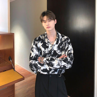 Cui Ink Tie Dye Shirt-korean-fashion-Shirt-Cui's Closet-OH Garments