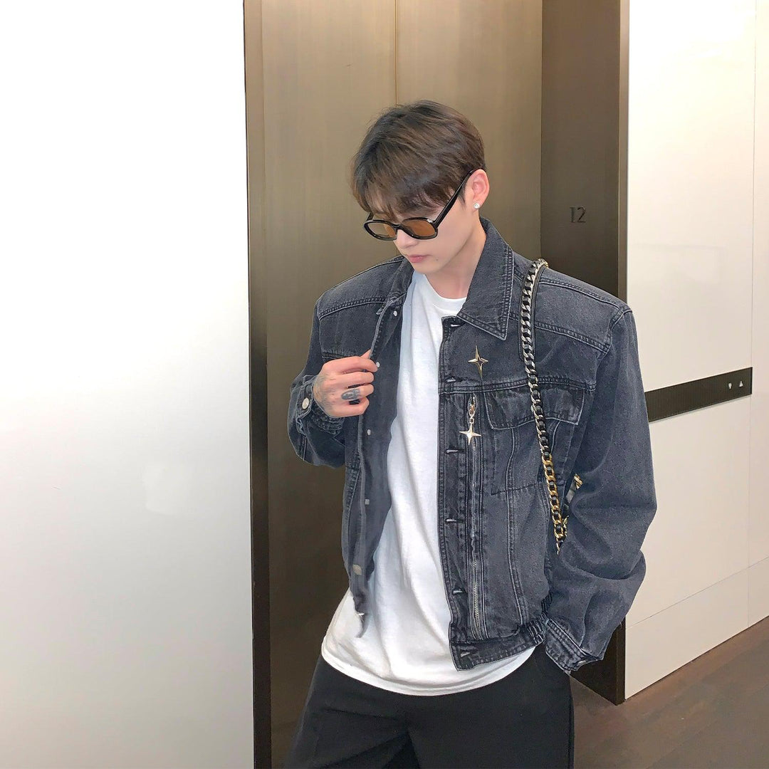 Cui Metal Sparkles Boxy Denim Jacket