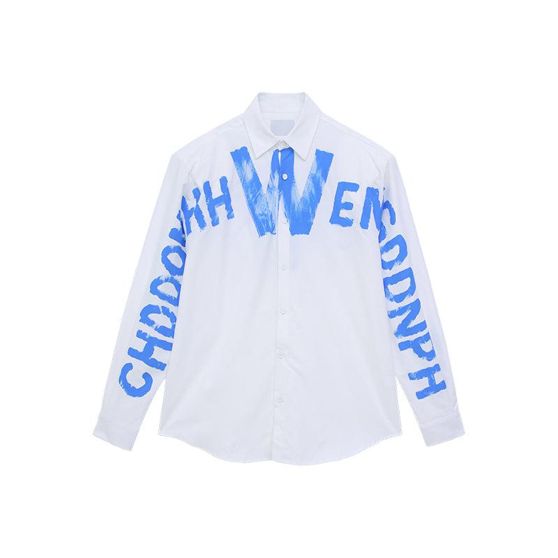 Cui Painted Letters Shirt-korean-fashion-Shirt-Cui's Closet-OH Garments