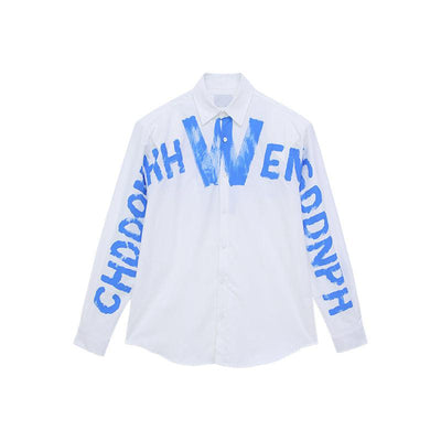 Cui Painted Letters Shirt-korean-fashion-Shirt-Cui's Closet-OH Garments